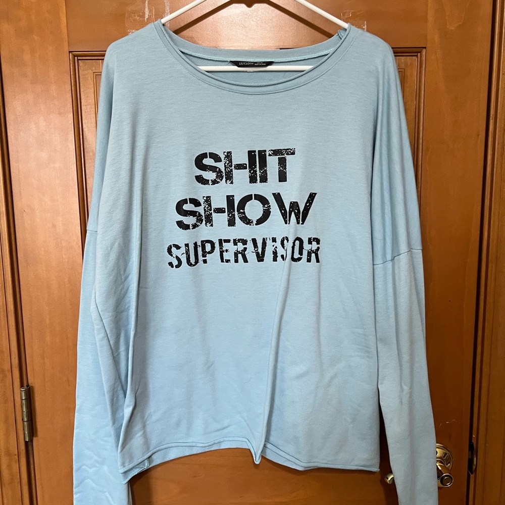 Light Blue Graphic Sweatshirt